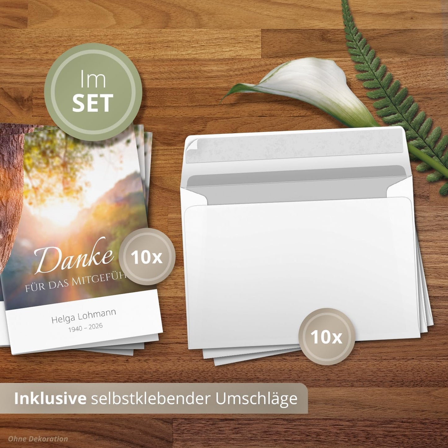 Einladungskarten Manufaktur Hamburg 10 PERSONALISIERTE Trauer Danksagungen Dankeskarten mit eigenem Text und Foto | Individuell anpassbare Trauerkarten mit Briefumschlägen | Karten Design 36