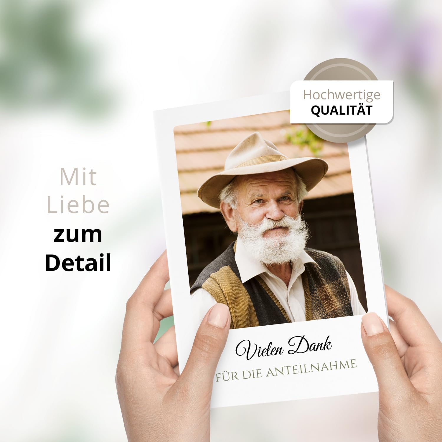 10 PERSONALISIERTE Trauer Danksagungen Dankeskarten mit eigenem Text und Foto | Individuell anpassbare Danke Trauerkarten mit Briefumschlägen | Karten Großes Foto Anteilnahme