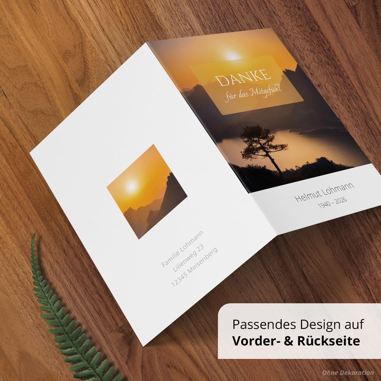 Einladungskarten Manufaktur Hamburg 10 PERSONALISIERTE Trauer Danksagungen Dankeskarten mit eigenem Text und Foto | Individuell anpassbare Trauerkarten mit Briefumschlägen | Karten Design 25