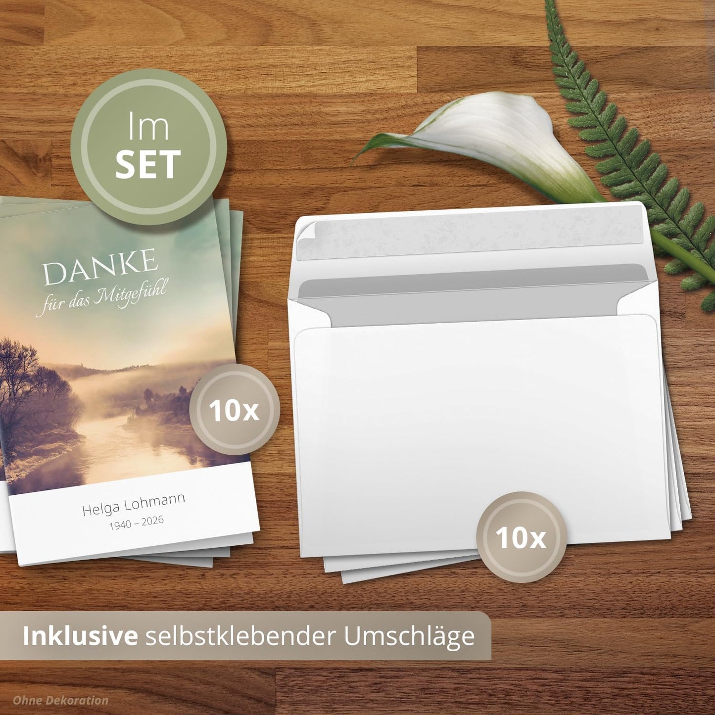 Einladungskarten Manufaktur Hamburg 10 PERSONALISIERTE Trauer Danksagungen Dankeskarten mit eigenem Text und Foto | Individuell anpassbare Trauerkarten mit Briefumschlägen | Karten Design 45