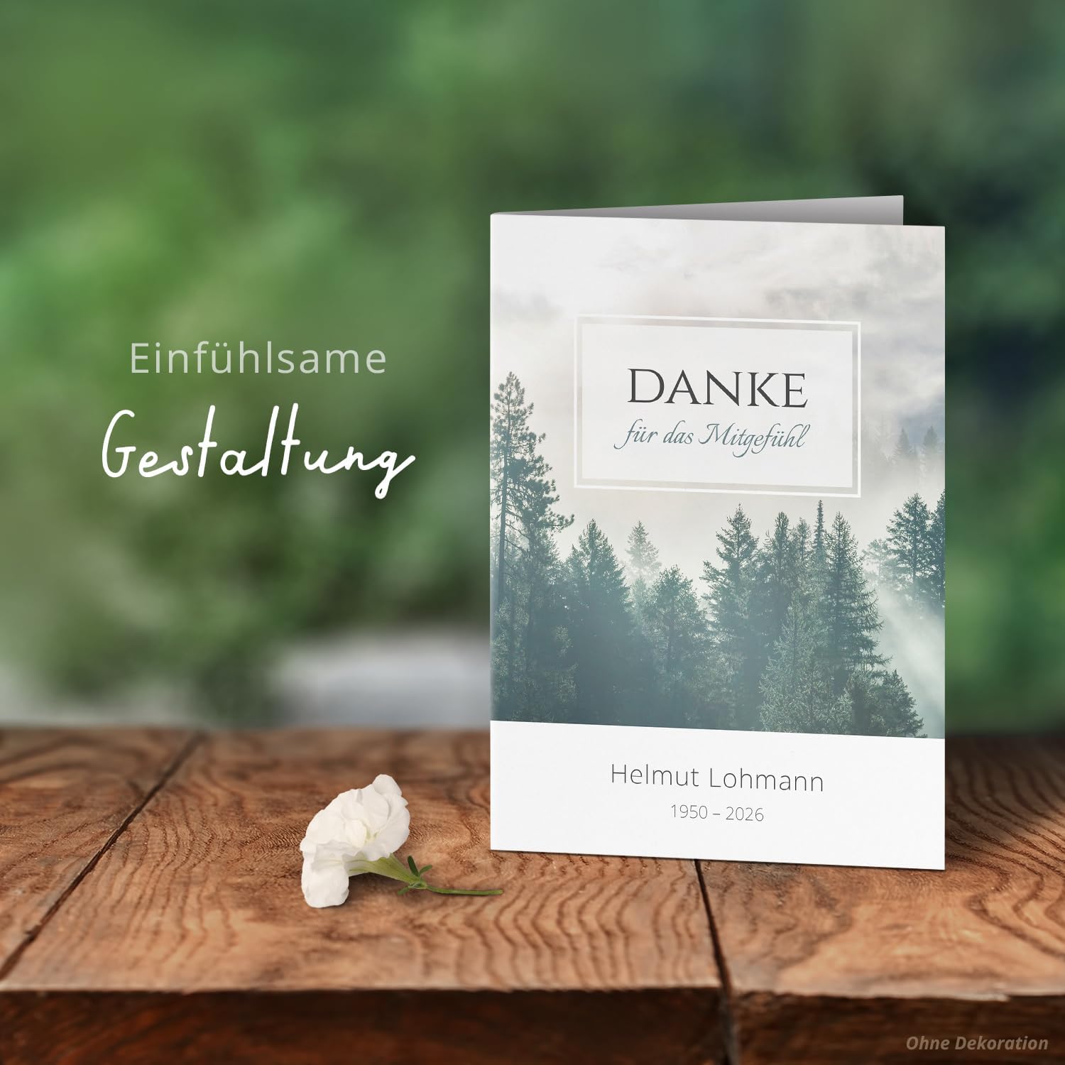 10 PERSONALISIERTE Trauer Danksagungen Dankeskarten mit eigenem Text und Foto | Individuell anpassbare Trauerkarten mit Briefumschlägen | Danke für das Mitgefühl 05