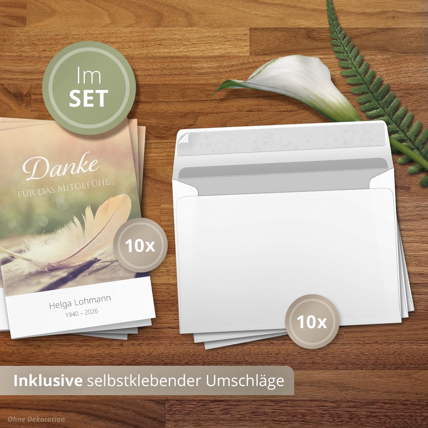 Einladungskarten Manufaktur Hamburg 10 PERSONALISIERTE Trauer Danksagungen Dankeskarten mit eigenem Text und Foto | Individuell anpassbare Trauerkarten mit Briefumschlägen | Karten Design 31