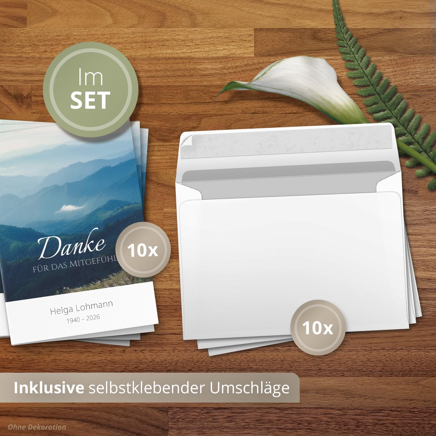 Einladungskarten Manufaktur Hamburg 10 PERSONALISIERTE Trauer Danksagungen Dankeskarten mit eigenem Text und Foto | Individuell anpassbare Trauerkarten mit Briefumschlägen | Karten Design 41