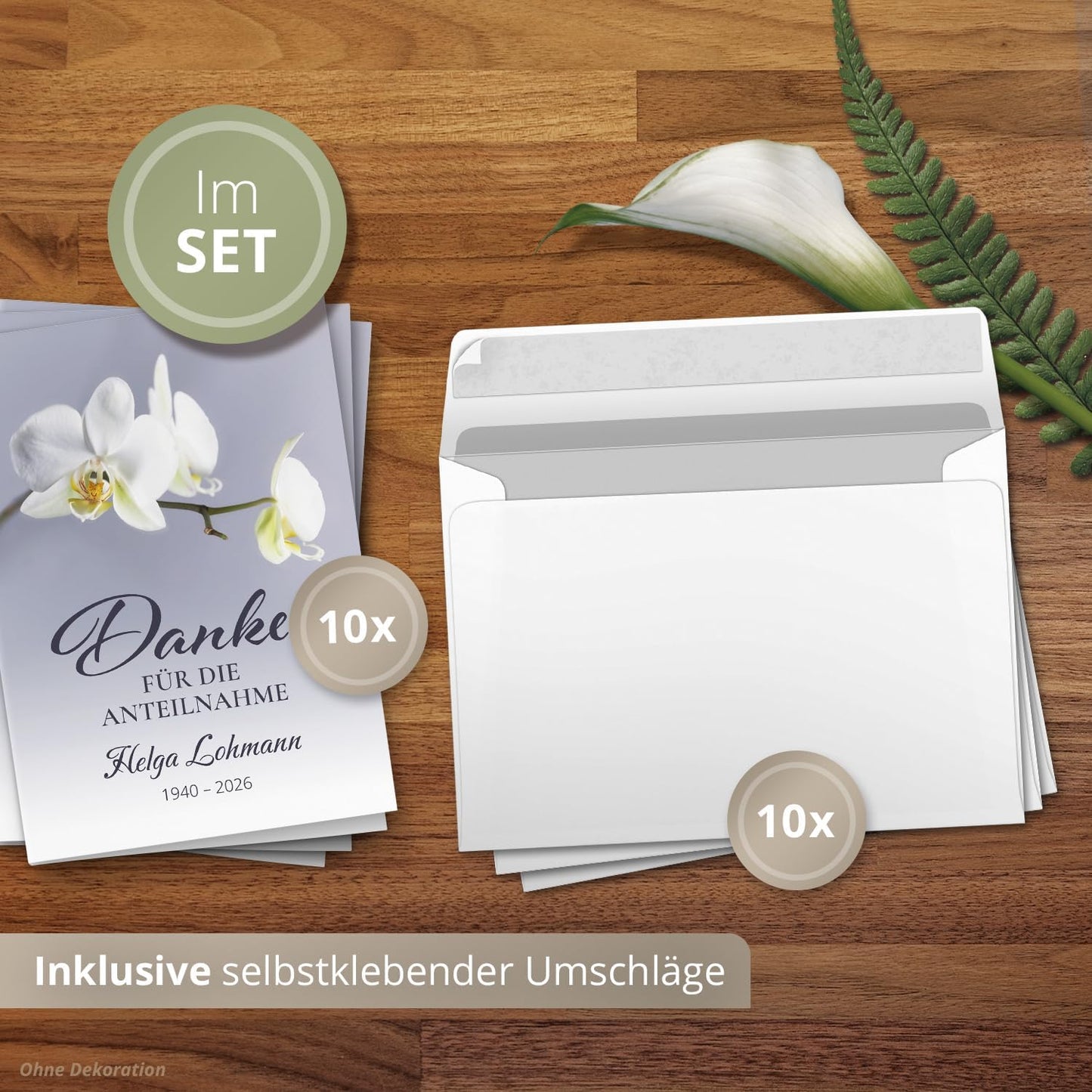 Einladungskarten Manufaktur Hamburg 10 PERSONALISIERTE Trauer Danksagungen Dankeskarten mit eigenem Text und Foto | Individuell anpassbare Trauerkarten mit Briefumschlägen | Karten Design 24