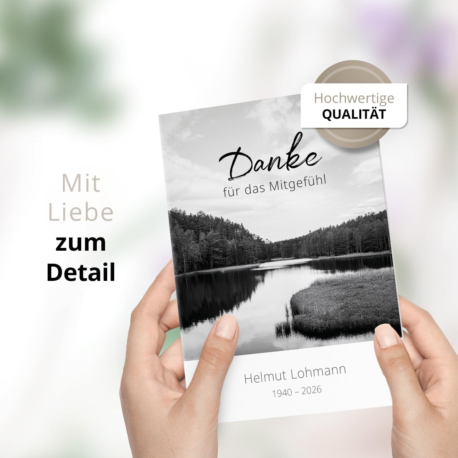 Einladungskarten Manufaktur Hamburg 10 PERSONALISIERTE Trauer Danksagungen Dankeskarten mit eigenem Text und Foto | Individuell anpassbare Trauerkarten mit Briefumschlägen | Karten Design 44