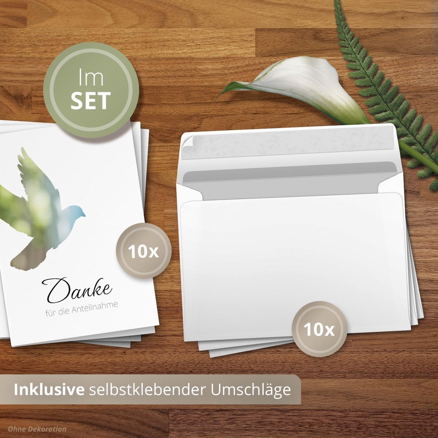 10 PERSONALISIERTE Trauer Danksagungen Dankeskarten mit eigenem Text und Foto | Individuell anpassbare Danke Trauerkarten mit Briefumschlägen | Karten für die Anteinahme Taube
