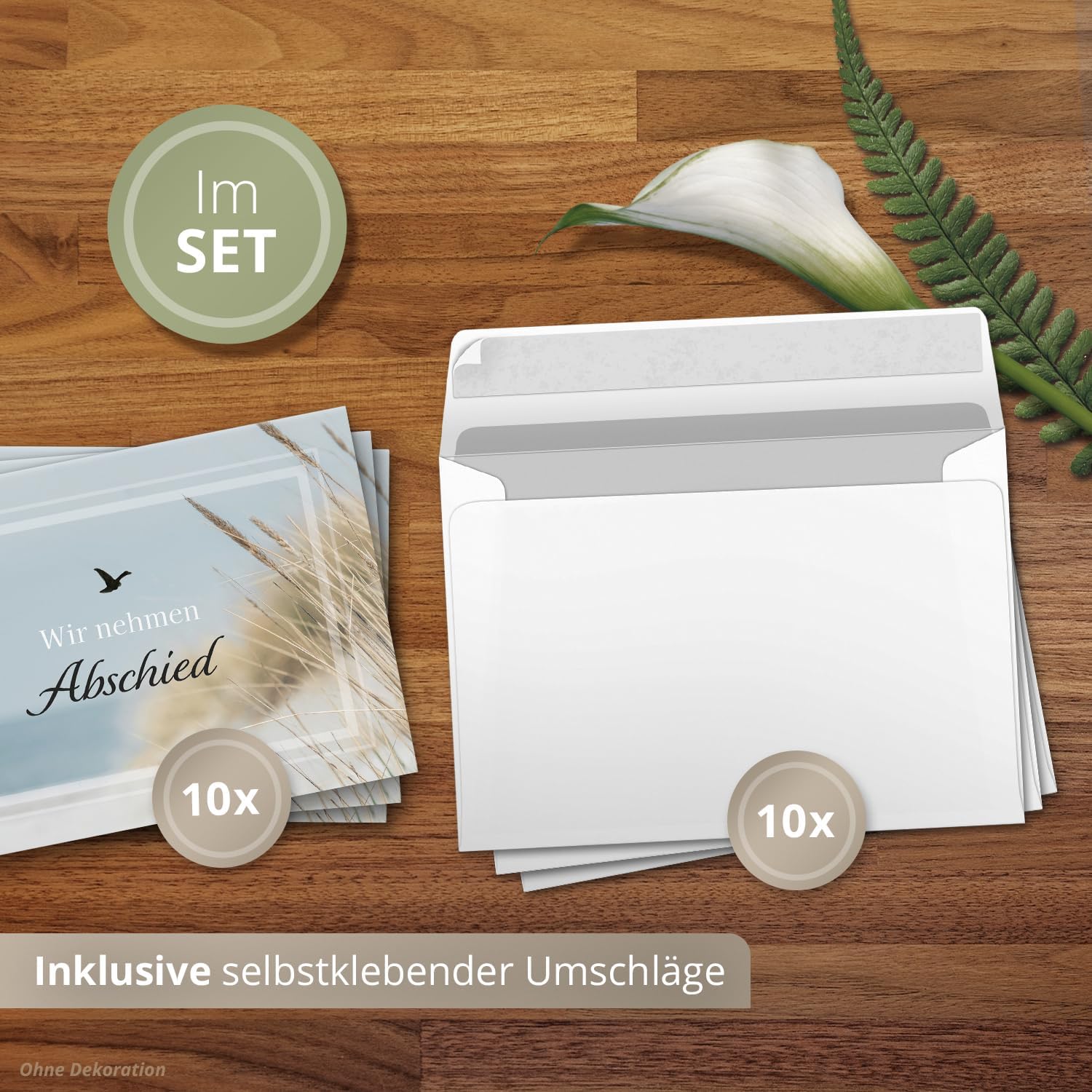 10x Einladung Beerdigung und Trauerfeier PERSONALISIERT | INDIVIDUALISIERT mit Text Foto und Umschlägen Klappkarte stilvoll hochwertig Karten Motiv 04