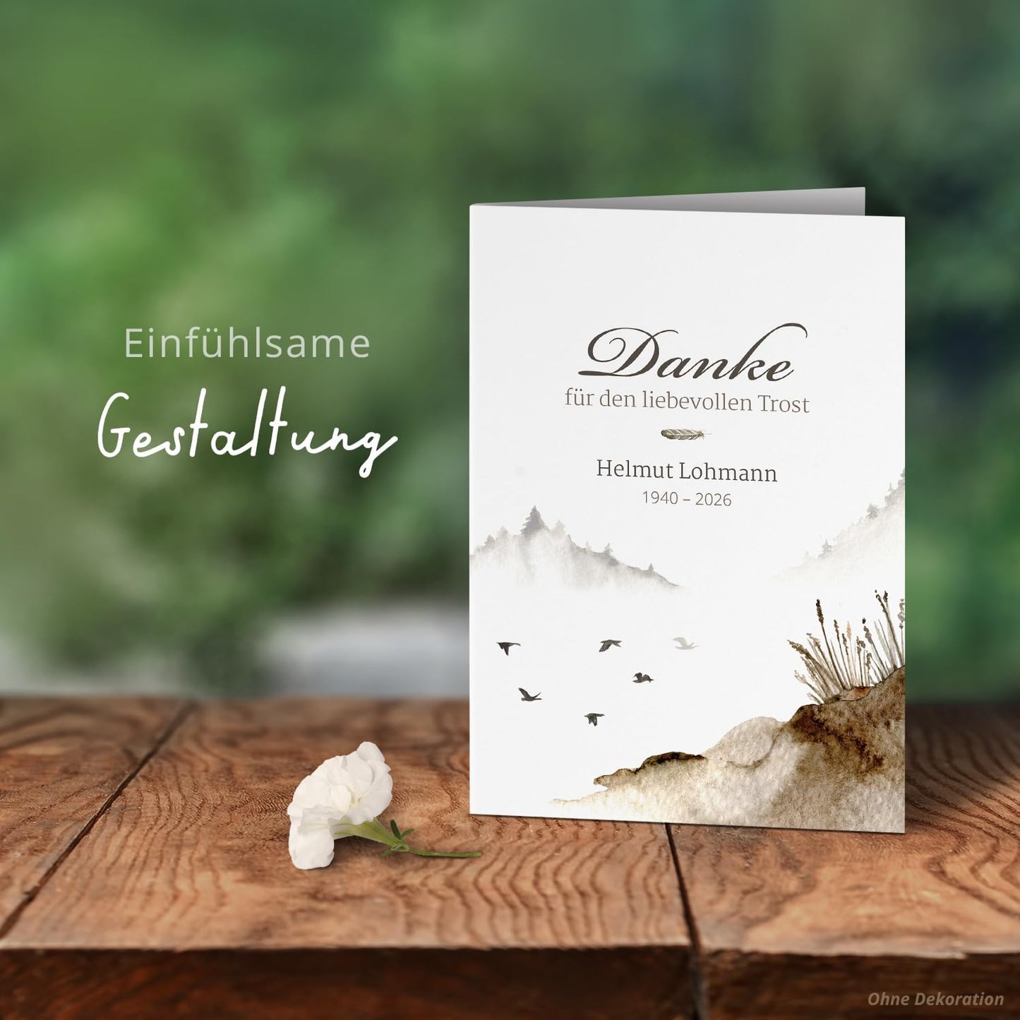 Einladungskarten Manufaktur Hamburg 10 PERSONALISIERTE Trauer Danksagungen Dankeskarten mit eigenem Text und Foto | Individuell anpassbare Trauerkarten mit Briefumschlägen | Karten Design 48