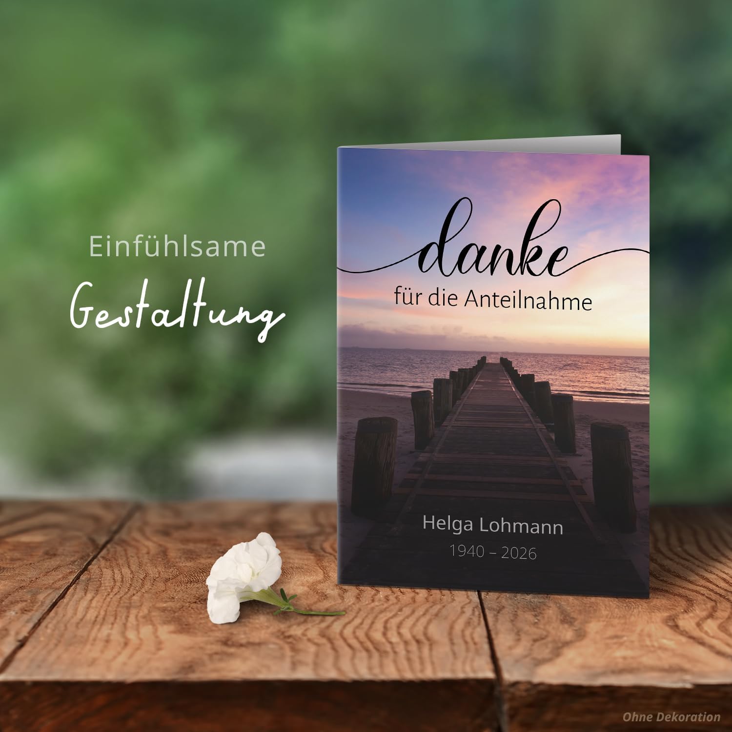 Einladungskarten Manufaktur Hamburg 10 PERSONALISIERTE Trauer Danksagungen Dankeskarten mit eigenem Text und Foto | Individuell anpassbare Trauerkarten mit Briefumschlägen | Karten Design 21