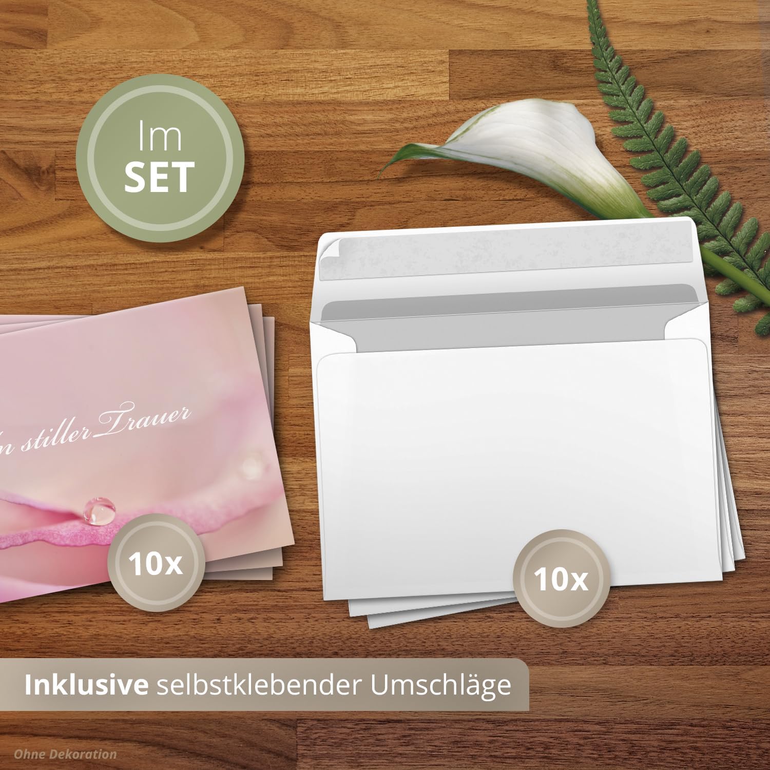 10x Einladung Beerdigung und Trauerfeier PERSONALISIERT | INDIVIDUALISIERT mit Text Foto und Umschlägen Klappkarte stilvoll hochwertig Karten Motiv 10
