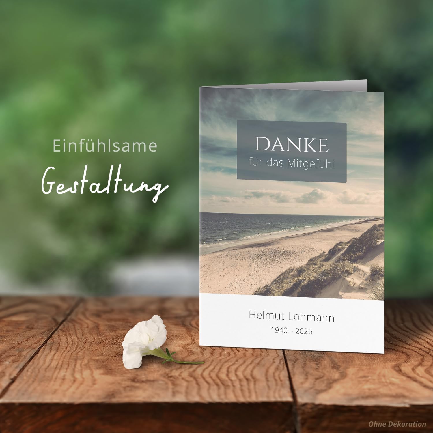 Einladungskarten Manufaktur Hamburg 10 PERSONALISIERTE Trauer Danksagungen Dankeskarten mit eigenem Text und Foto | Individuell anpassbare Trauerkarten mit Briefumschlägen | Karten Design 38