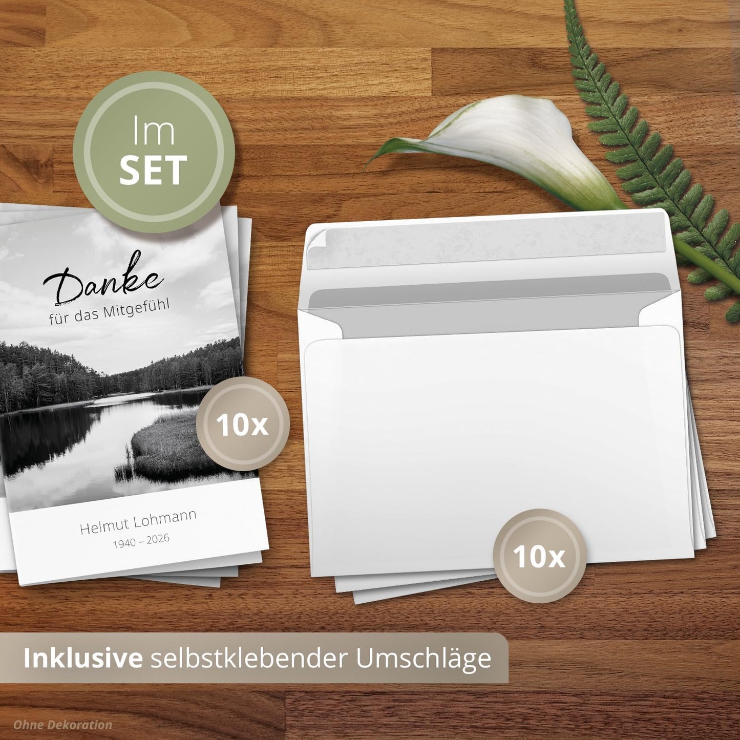 Einladungskarten Manufaktur Hamburg 10 PERSONALISIERTE Trauer Danksagungen Dankeskarten mit eigenem Text und Foto | Individuell anpassbare Trauerkarten mit Briefumschlägen | Karten Design 44