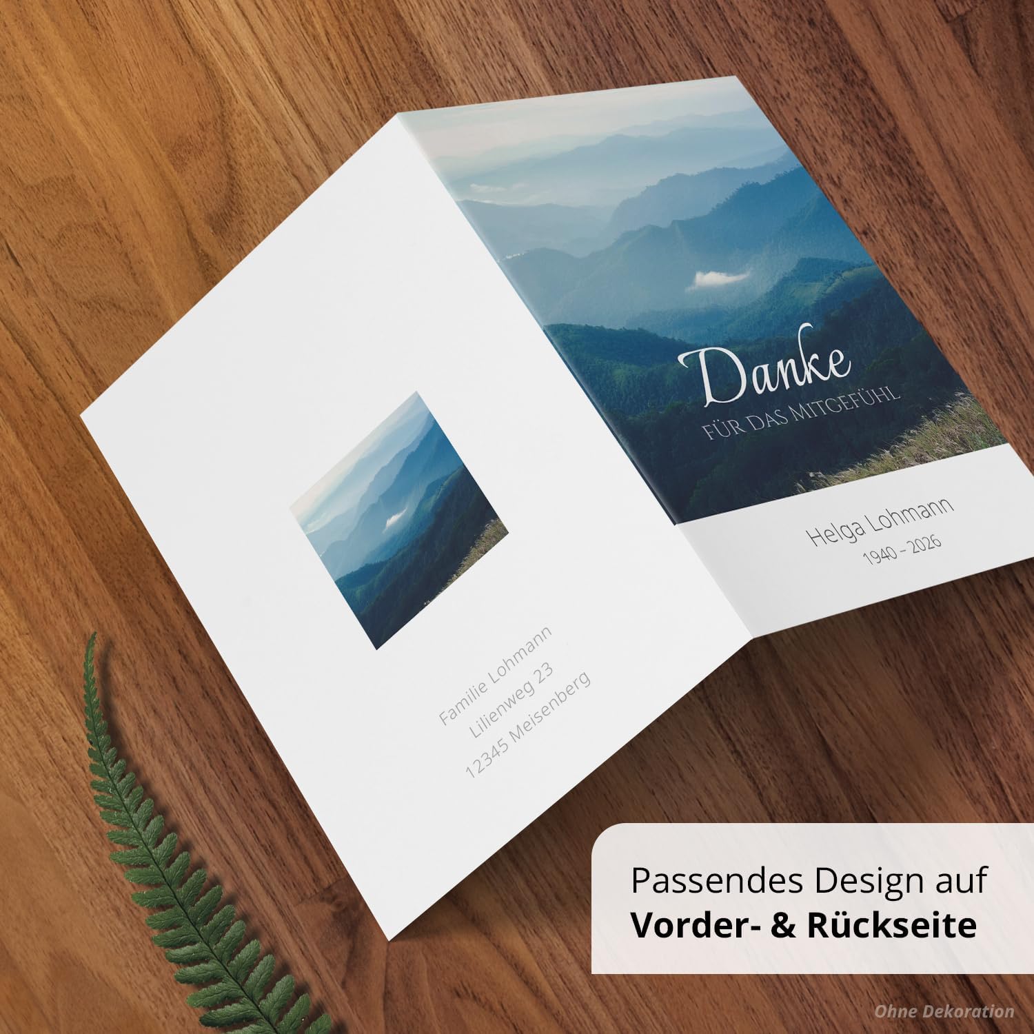 Einladungskarten Manufaktur Hamburg 10 PERSONALISIERTE Trauer Danksagungen Dankeskarten mit eigenem Text und Foto | Individuell anpassbare Trauerkarten mit Briefumschlägen | Karten Design 41