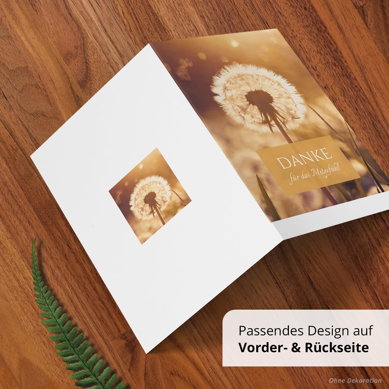 Danksagungskarten Trauer – 10 Klappkarten mit Umschlägen – Motiv: Pusteblume– Trauerkarten Danksagung mit Text – Dankeskarten Trauer nach Beerdigung