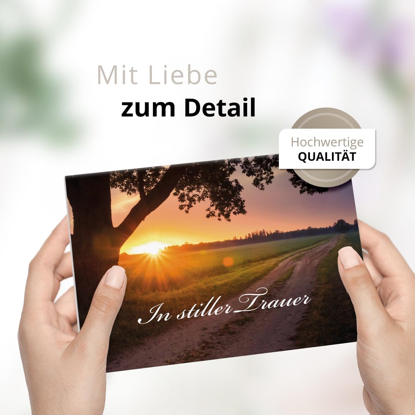 10x Einladung Beerdigung und Trauerfeier PERSONALISIERT | INDIVIDUALISIERT mit Text Foto und Umschlägen Klappkarte stilvoll hochwertig Karten Motiv 08