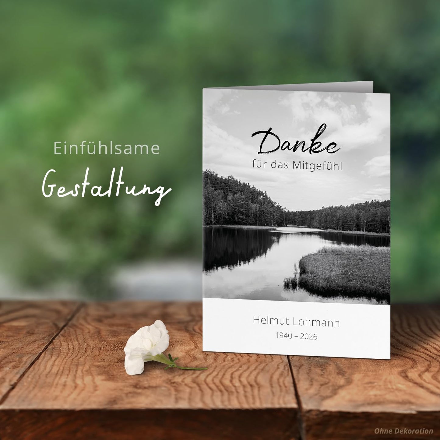 Einladungskarten Manufaktur Hamburg 10 PERSONALISIERTE Trauer Danksagungen Dankeskarten mit eigenem Text und Foto | Individuell anpassbare Trauerkarten mit Briefumschlägen | Karten Design 44