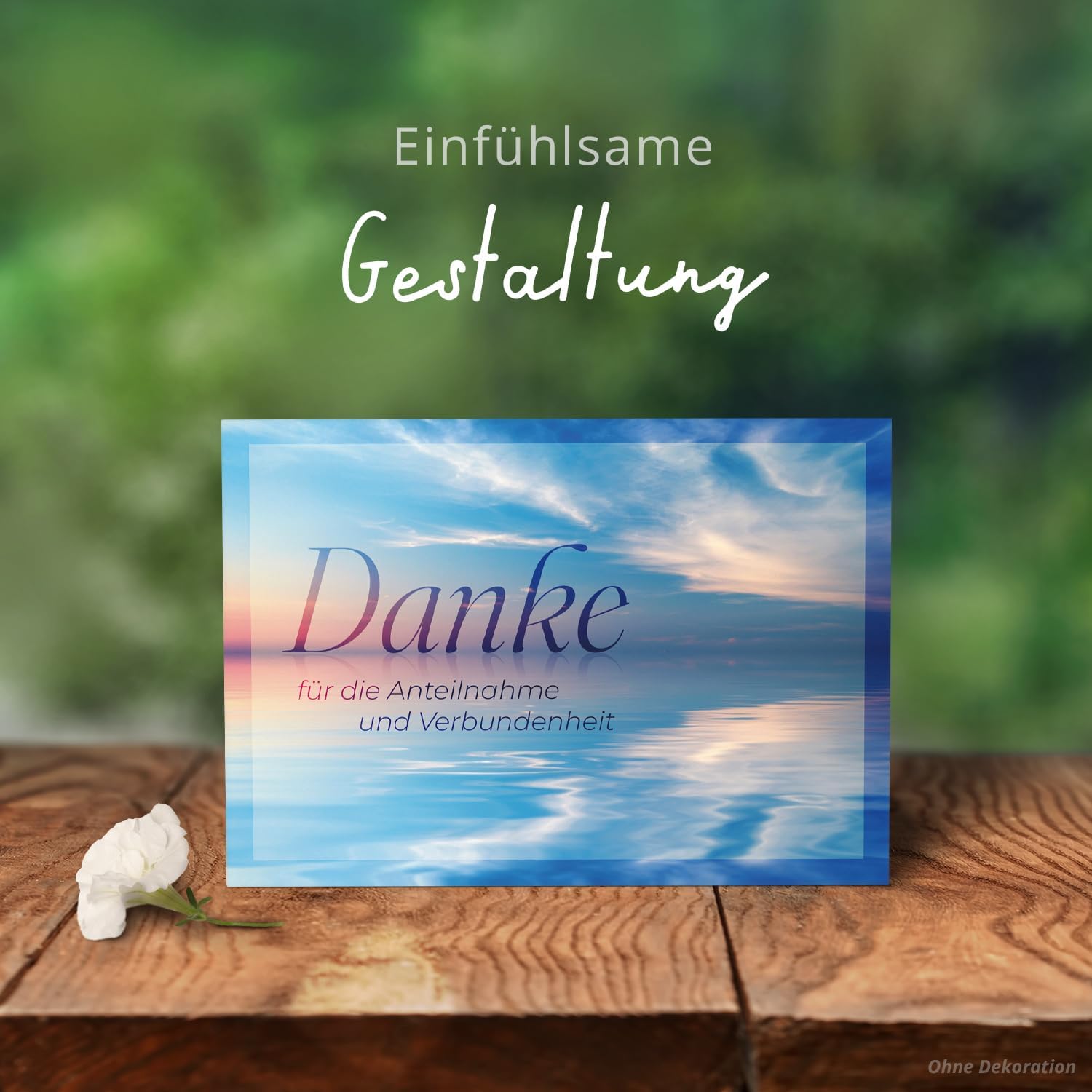 Einladungskarten Manufaktur Hamburg 8 Trauer Danksagungskarten ausfüllbar mit Umschlag - Danke Trauerkarten Postkarten nach Beerdigung zum Ausfüllen mit Text Motiv Meer Seebestattung See