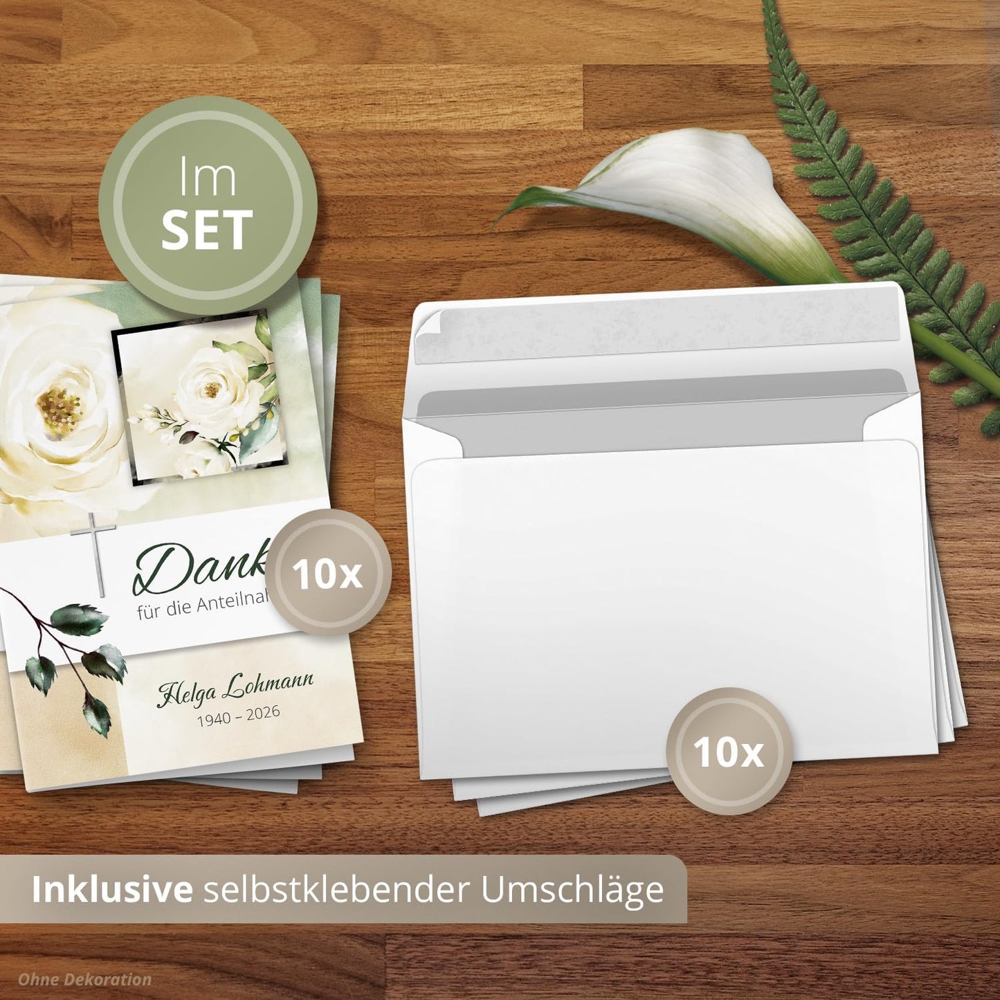 Einladungskarten Manufaktur Hamburg 10 PERSONALISIERTE Trauer Danksagungen Dankeskarten mit eigenem Text und Foto | Individuell anpassbare Trauerkarten mit Briefumschlägen | Karten Design 23