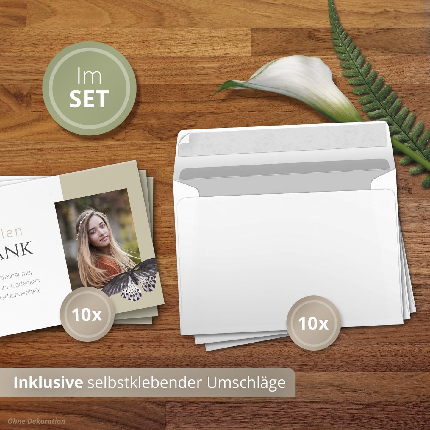 Einladungskarten Manufaktur Hamburg 10 PERSONALISIERTE Trauer Danksagungen Dankeskarten mit eigenem Text und Foto | Individuell anpassbare Trauerkarten mit Briefumschlägen | Karten Design 02