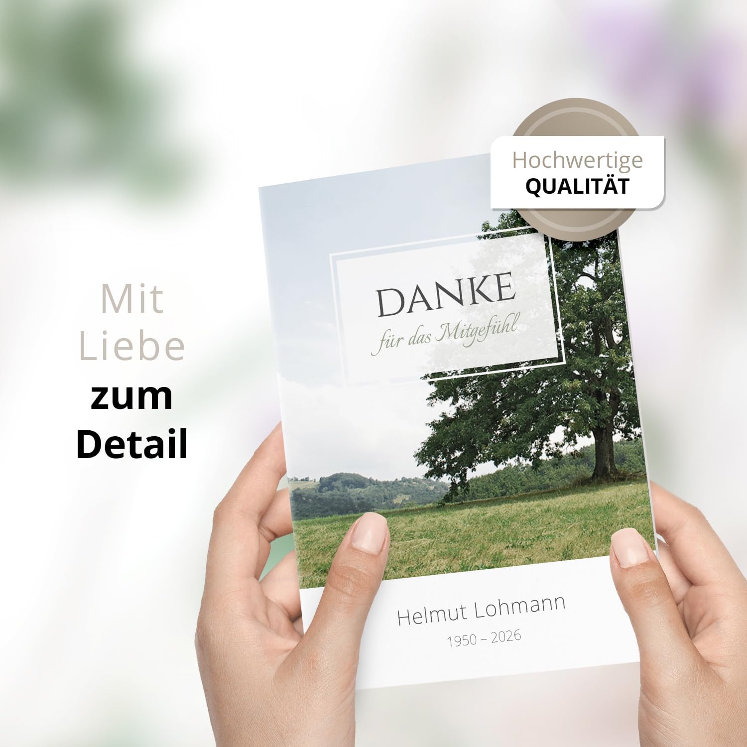 10 PERSONALISIERTE Trauer Danksagungen Dankeskarten mit eigenem Text und Foto | Individuell anpassbare Trauerkarten mit Briefumschlägen | Danke für das Mitgefühl 04