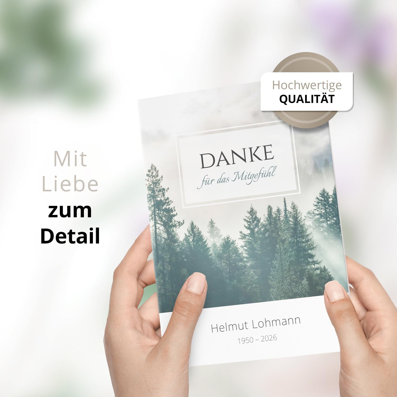 10 PERSONALISIERTE Trauer Danksagungen Dankeskarten mit eigenem Text und Foto | Individuell anpassbare Trauerkarten mit Briefumschlägen | Danke für das Mitgefühl 05