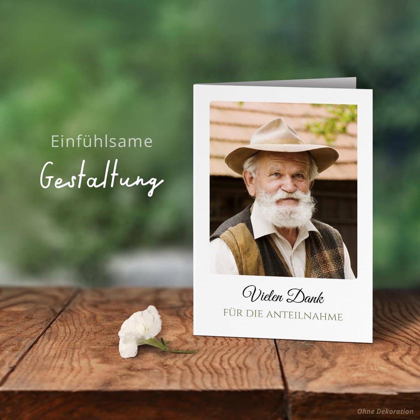 10 PERSONALISIERTE Trauer Danksagungen Dankeskarten mit eigenem Text und Foto | Individuell anpassbare Danke Trauerkarten mit Briefumschlägen | Karten Großes Foto Anteilnahme