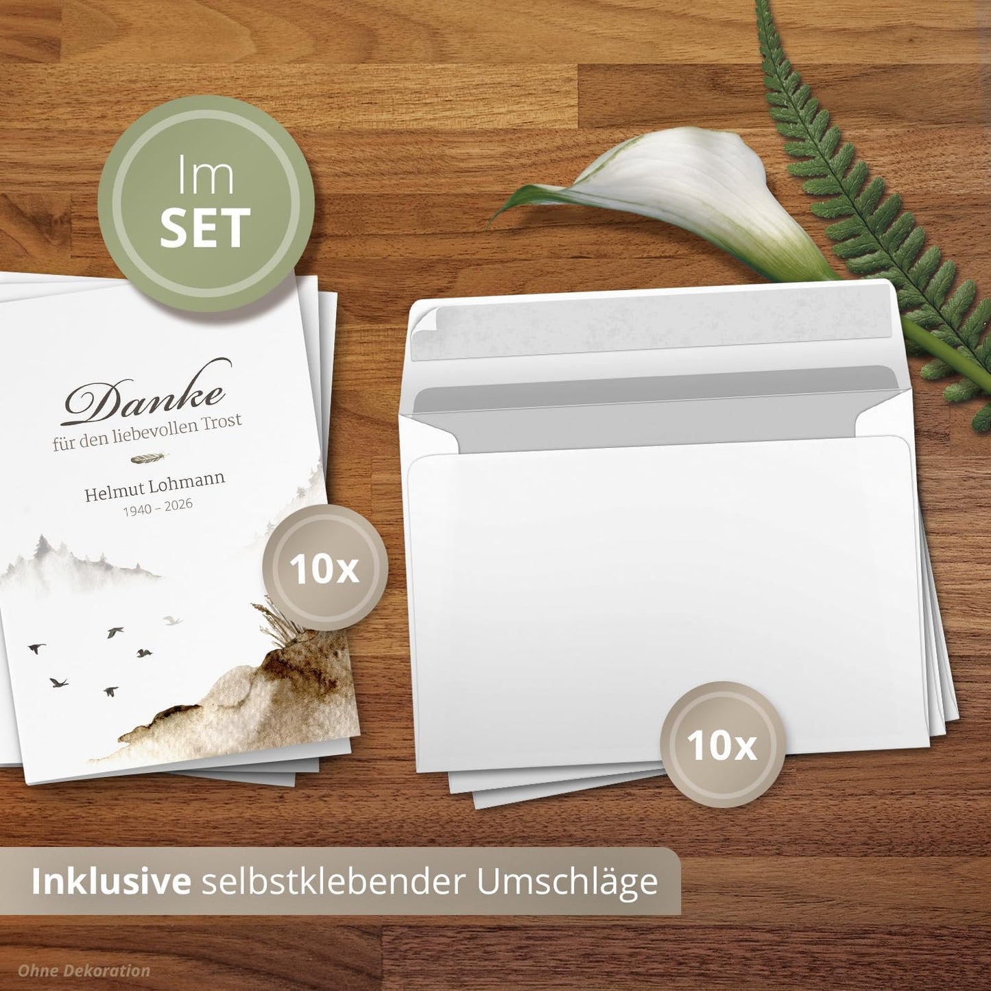 Einladungskarten Manufaktur Hamburg 10 PERSONALISIERTE Trauer Danksagungen Dankeskarten mit eigenem Text und Foto | Individuell anpassbare Trauerkarten mit Briefumschlägen | Karten Design 48