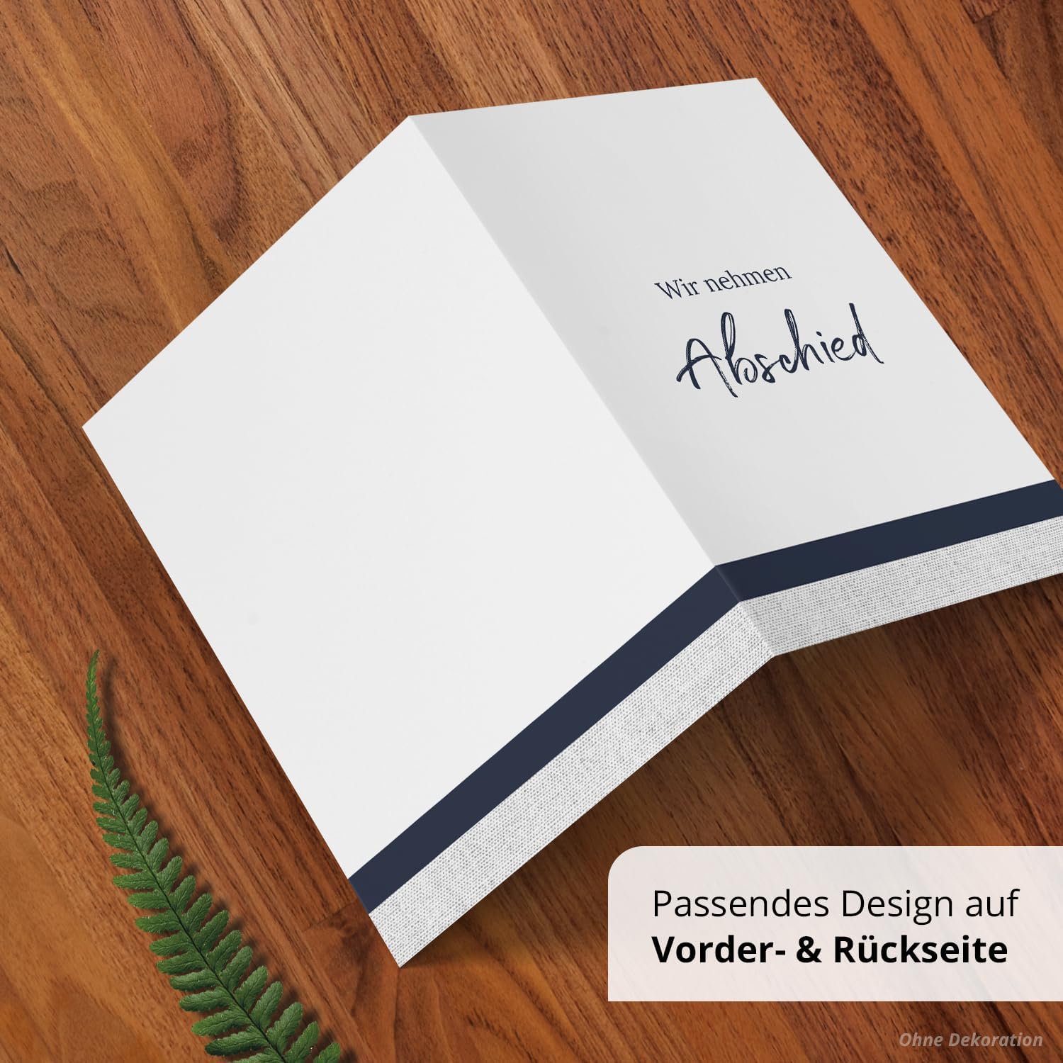 10 Trauerkarten mit Umschlag – Einladung zur Beerdigung oder Trauerfeier | Abschied | Hochwertige Klappkarten zur Todesanzeige – Motiv: Abschied 1