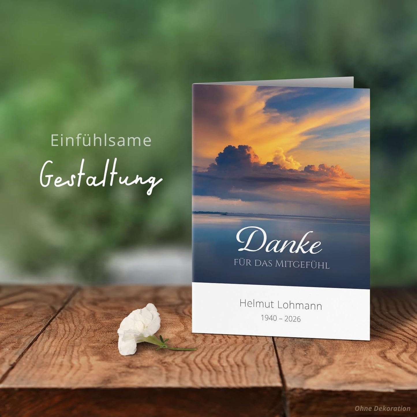 Einladungskarten Manufaktur Hamburg 10 PERSONALISIERTE Trauer Danksagungen Dankeskarten mit eigenem Text und Foto | Individuell anpassbare Trauerkarten mit Briefumschlägen | Karten Design 43