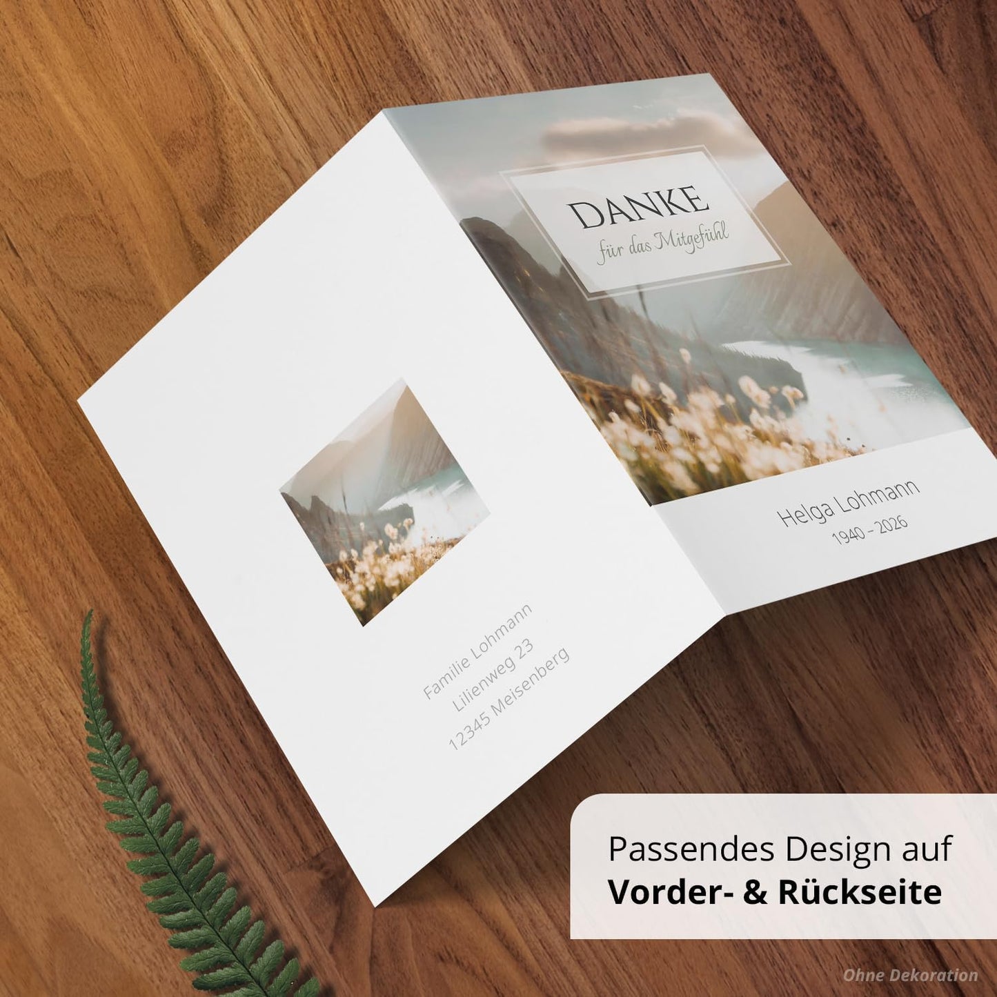 Einladungskarten Manufaktur Hamburg 10 PERSONALISIERTE Trauer Danksagungen Dankeskarten mit eigenem Text und Foto | Individuell anpassbare Trauerkarten mit Briefumschlägen | Karten Design 42