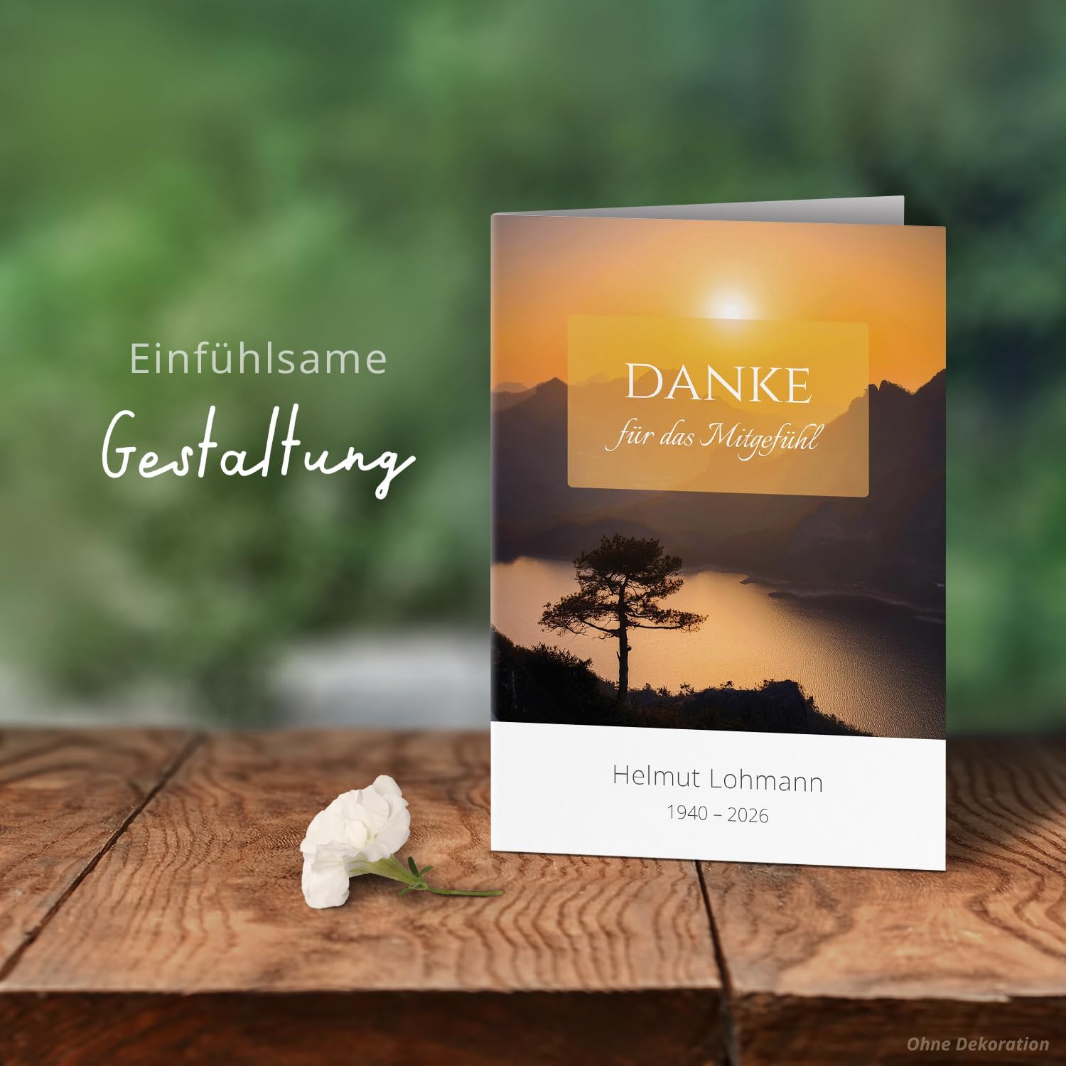 Einladungskarten Manufaktur Hamburg 10 PERSONALISIERTE Trauer Danksagungen Dankeskarten mit eigenem Text und Foto | Individuell anpassbare Trauerkarten mit Briefumschlägen | Karten Design 25