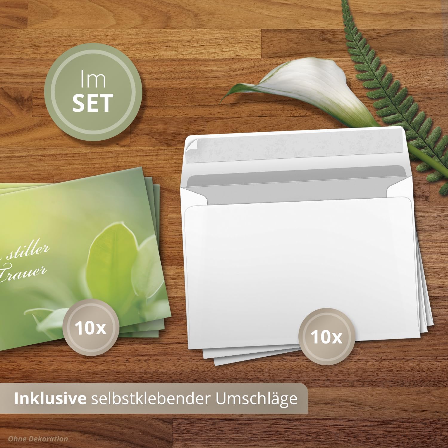 10x Einladung Beerdigung und Trauerfeier PERSONALISIERT | INDIVIDUALISIERT mit Text Foto und Umschlägen Klappkarte stilvoll hochwertig Karten Motiv 09