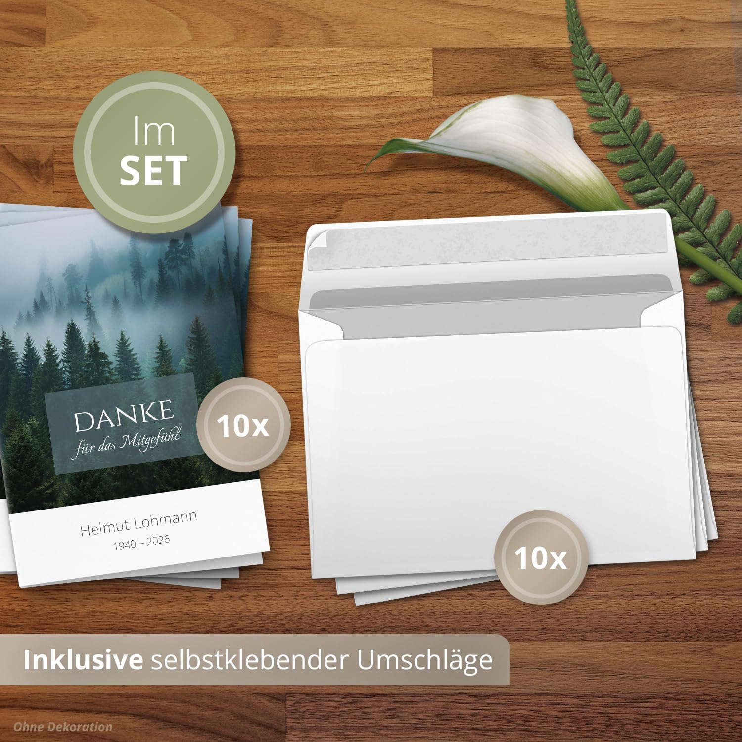 Einladungskarten Manufaktur Hamburg 10 PERSONALISIERTE Trauer Danksagungen Dankeskarten mit eigenem Text und Foto | Individuell anpassbare Trauerkarten mit Briefumschlägen | Karten Design 47