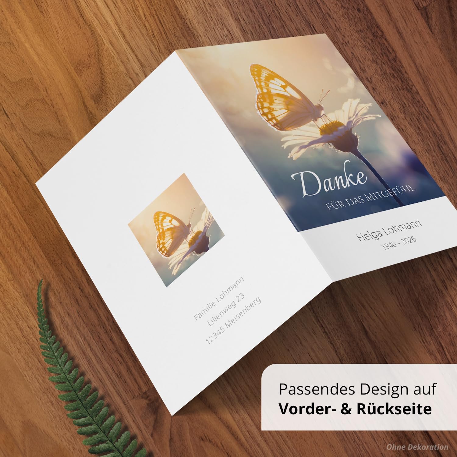 Einladungskarten Manufaktur Hamburg 10 PERSONALISIERTE Trauer Danksagungen Dankeskarten mit eigenem Text und Foto | Individuell anpassbare Trauerkarten mit Briefumschlägen | Karten Design 33
