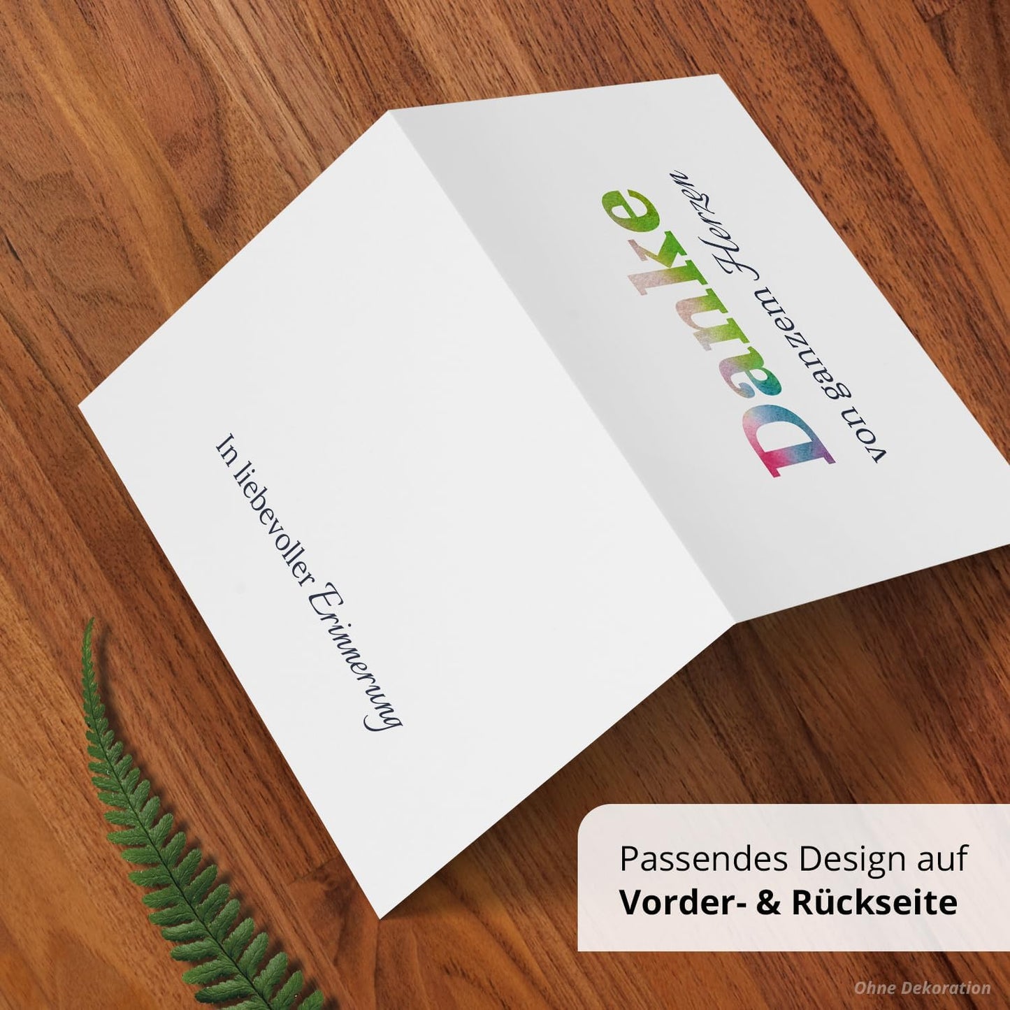 Danksagungskarten Trauer – 10 Klappkarten mit Umschlägen – Motiv: Regenbogen Danke – Trauerkarten Danksagung mit Text – Dankeskarten Trauer nach Beerdigung