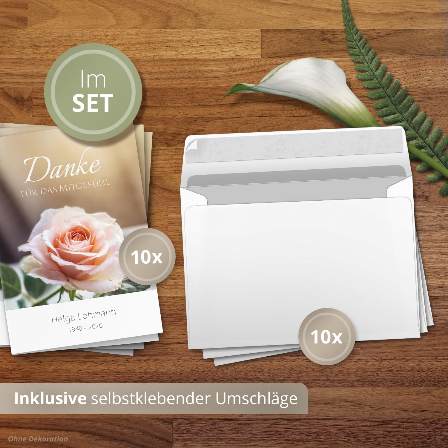 Einladungskarten Manufaktur Hamburg 10 PERSONALISIERTE Trauer Danksagungen Dankeskarten mit eigenem Text und Foto | Individuell anpassbare Trauerkarten mit Briefumschlägen | Karten Design 32