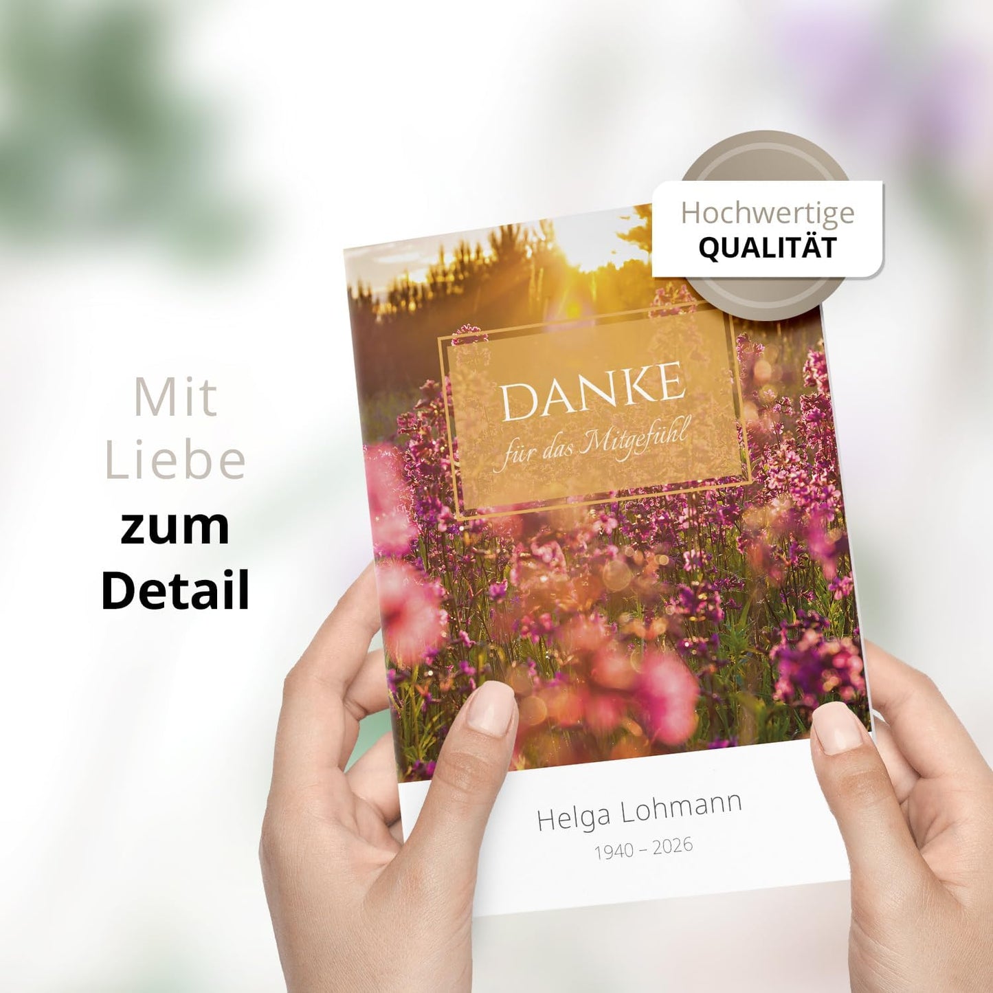 10 PERSONALISIERTE Trauer Danksagungen Dankeskarten mit eigenem Text und Foto | Individuell anpassbare Trauerkarten mit Briefumschlägen | Danke für das Mitgefühl 02