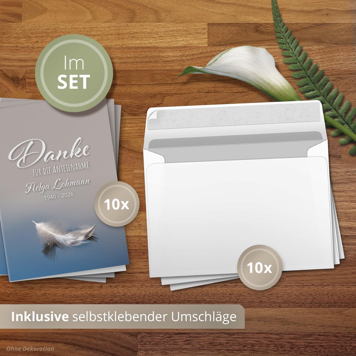 Einladungskarten Manufaktur Hamburg 10 PERSONALISIERTE Trauer Danksagungen Dankeskarten mit eigenem Text und Foto | Individuell anpassbare Trauerkarten mit Briefumschlägen | Karten Design 27