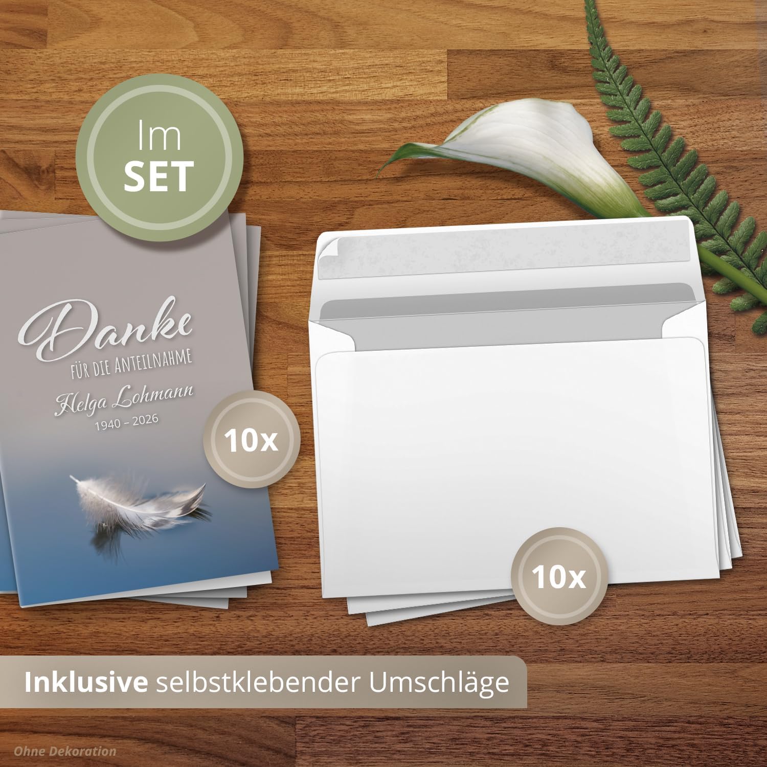 Einladungskarten Manufaktur Hamburg 10 PERSONALISIERTE Trauer Danksagungen Dankeskarten mit eigenem Text und Foto | Individuell anpassbare Trauerkarten mit Briefumschlägen | Karten Design 27