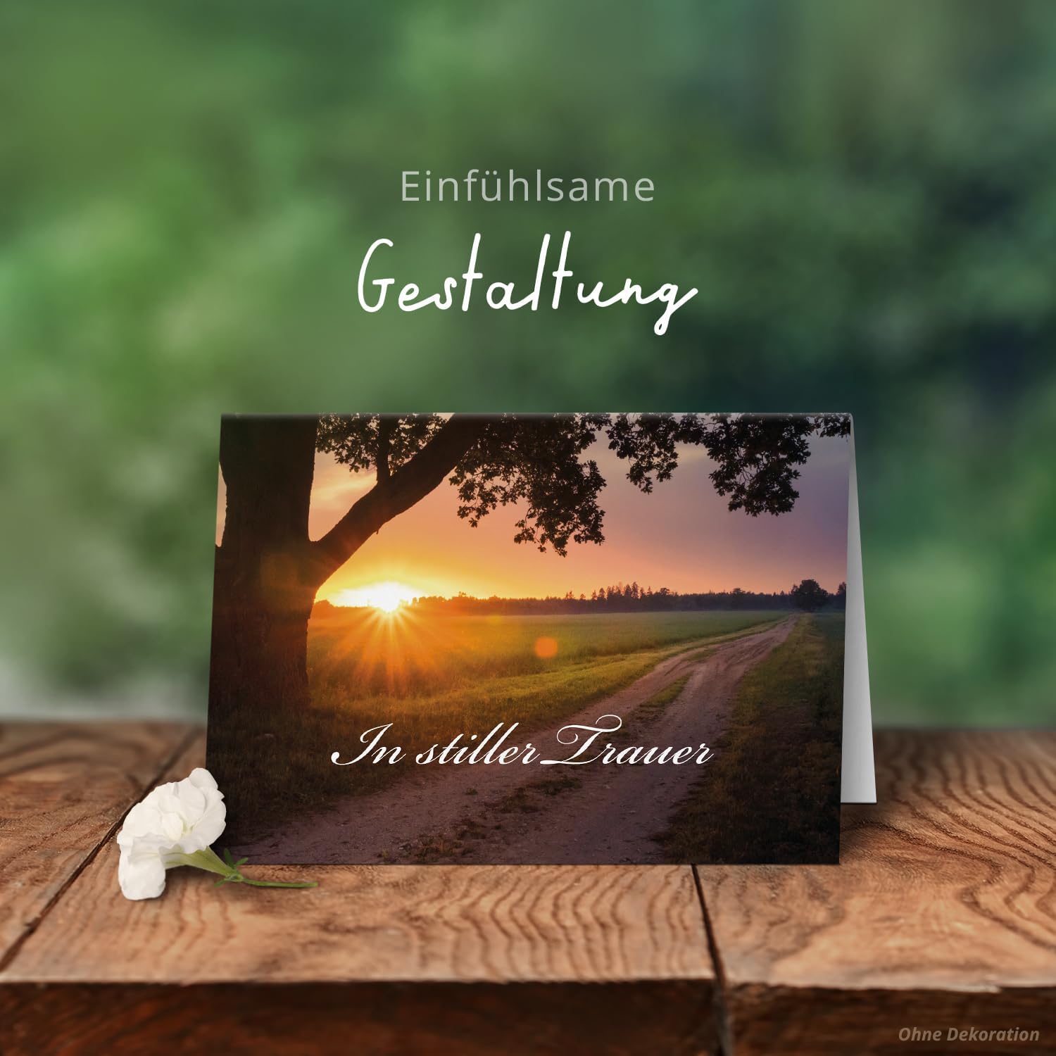 10x Einladung Beerdigung und Trauerfeier PERSONALISIERT | INDIVIDUALISIERT mit Text Foto und Umschlägen Klappkarte stilvoll hochwertig Karten Motiv 08
