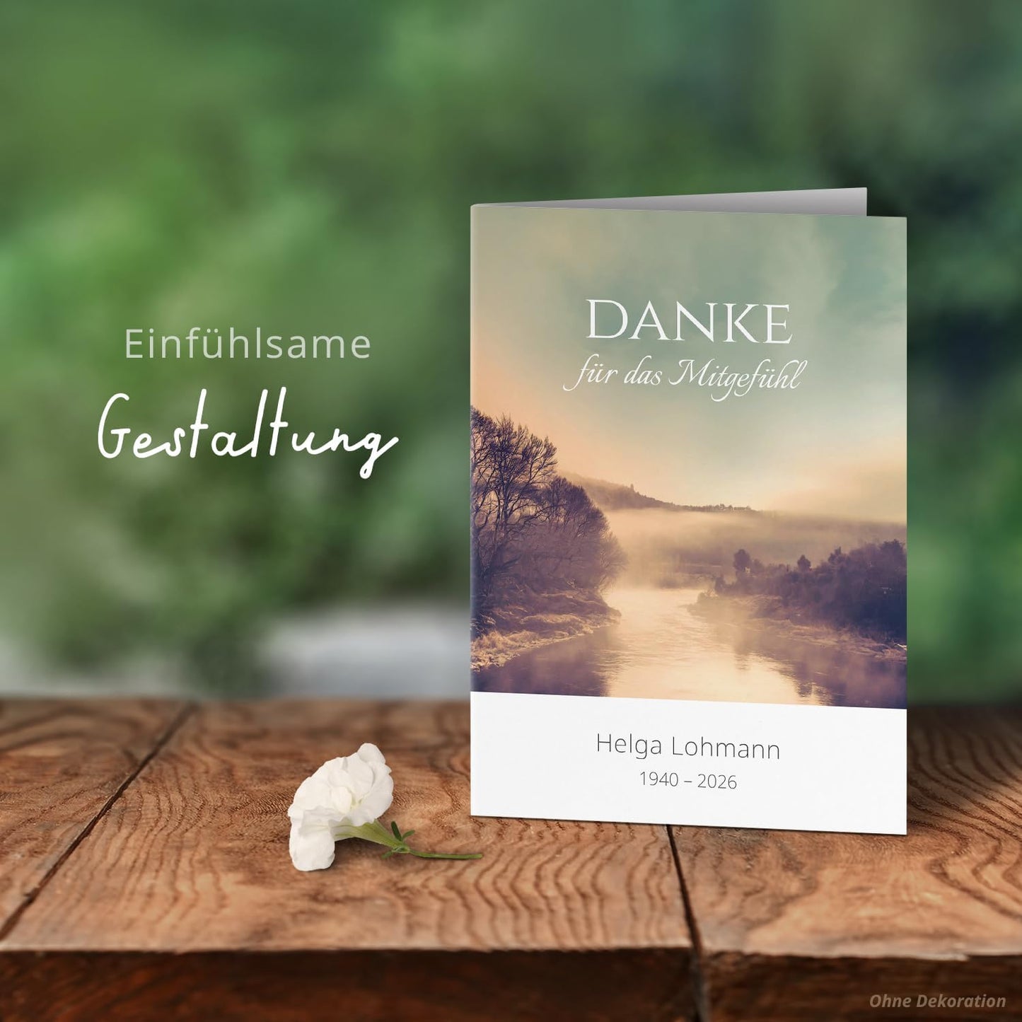Einladungskarten Manufaktur Hamburg 10 PERSONALISIERTE Trauer Danksagungen Dankeskarten mit eigenem Text und Foto | Individuell anpassbare Trauerkarten mit Briefumschlägen | Karten Design 45