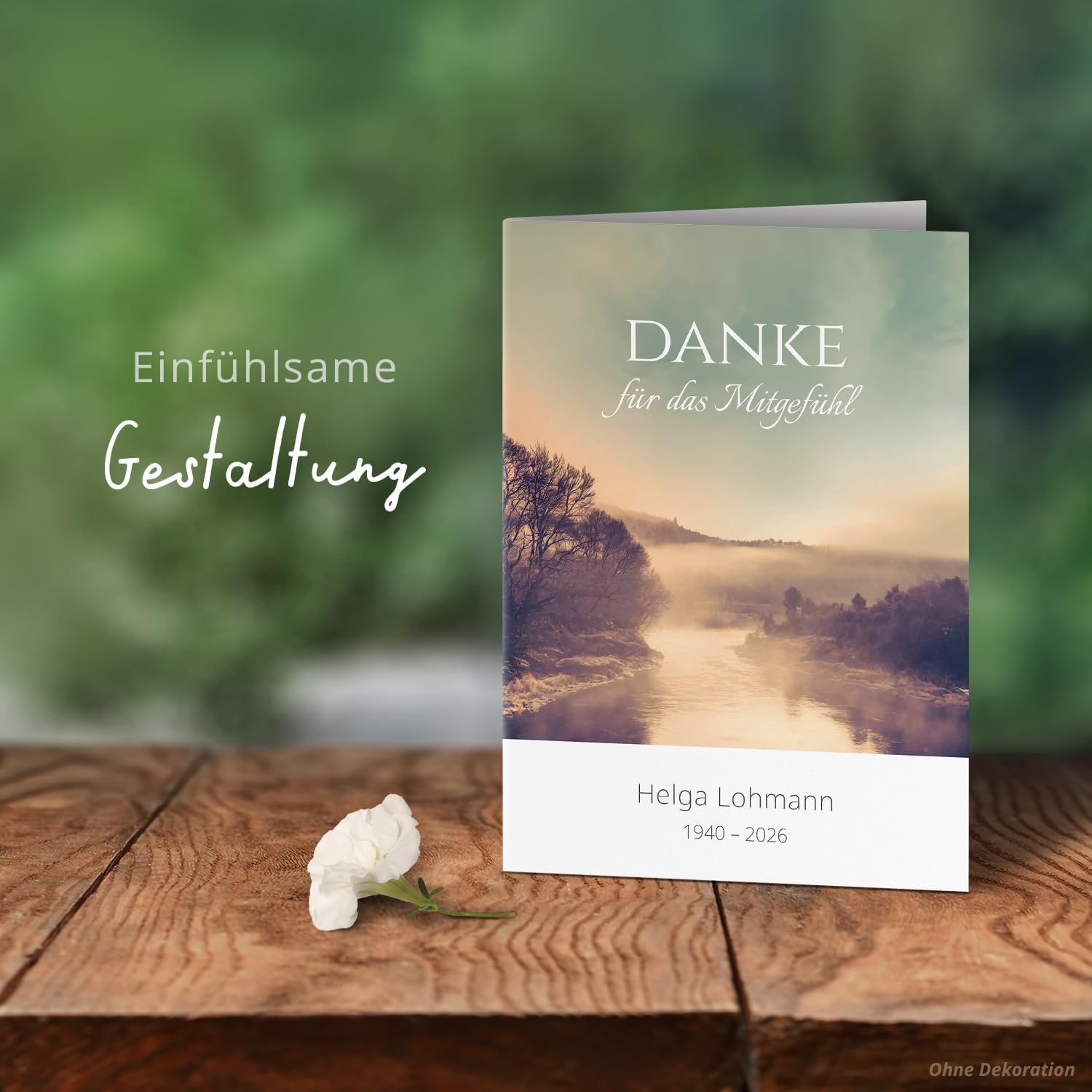 Einladungskarten Manufaktur Hamburg 10 PERSONALISIERTE Trauer Danksagungen Dankeskarten mit eigenem Text und Foto | Individuell anpassbare Trauerkarten mit Briefumschlägen | Karten Design 45