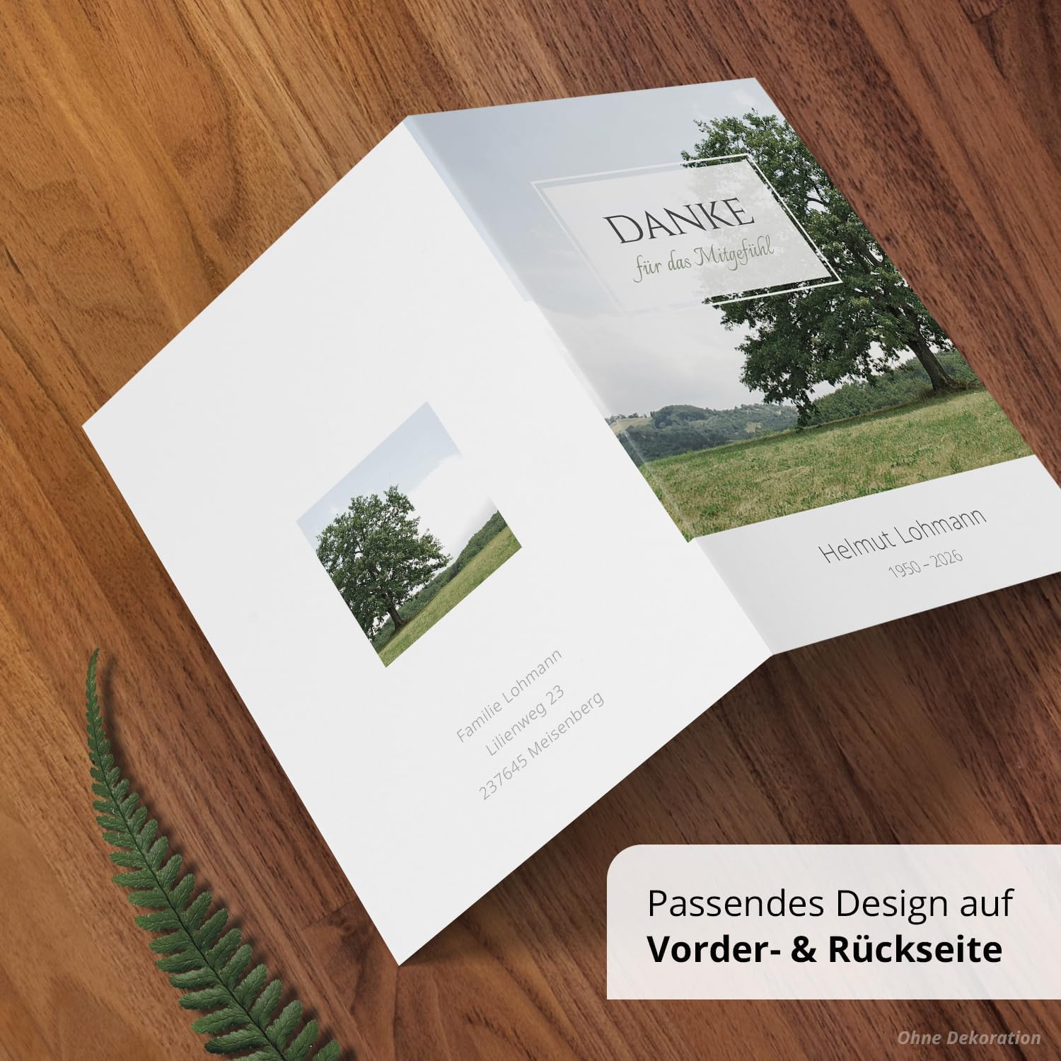 10 PERSONALISIERTE Trauer Danksagungen Dankeskarten mit eigenem Text und Foto | Individuell anpassbare Trauerkarten mit Briefumschlägen | Danke für das Mitgefühl 04