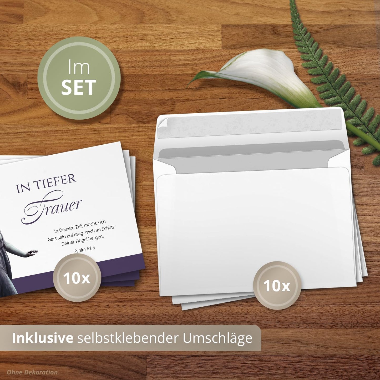10x Einladung Beerdigung und Trauerfeier PERSONALISIERT | INDIVIDUALISIERT mit Text Foto und Umschlägen Klappkarte stilvoll hochwertig Karten Motiv 14