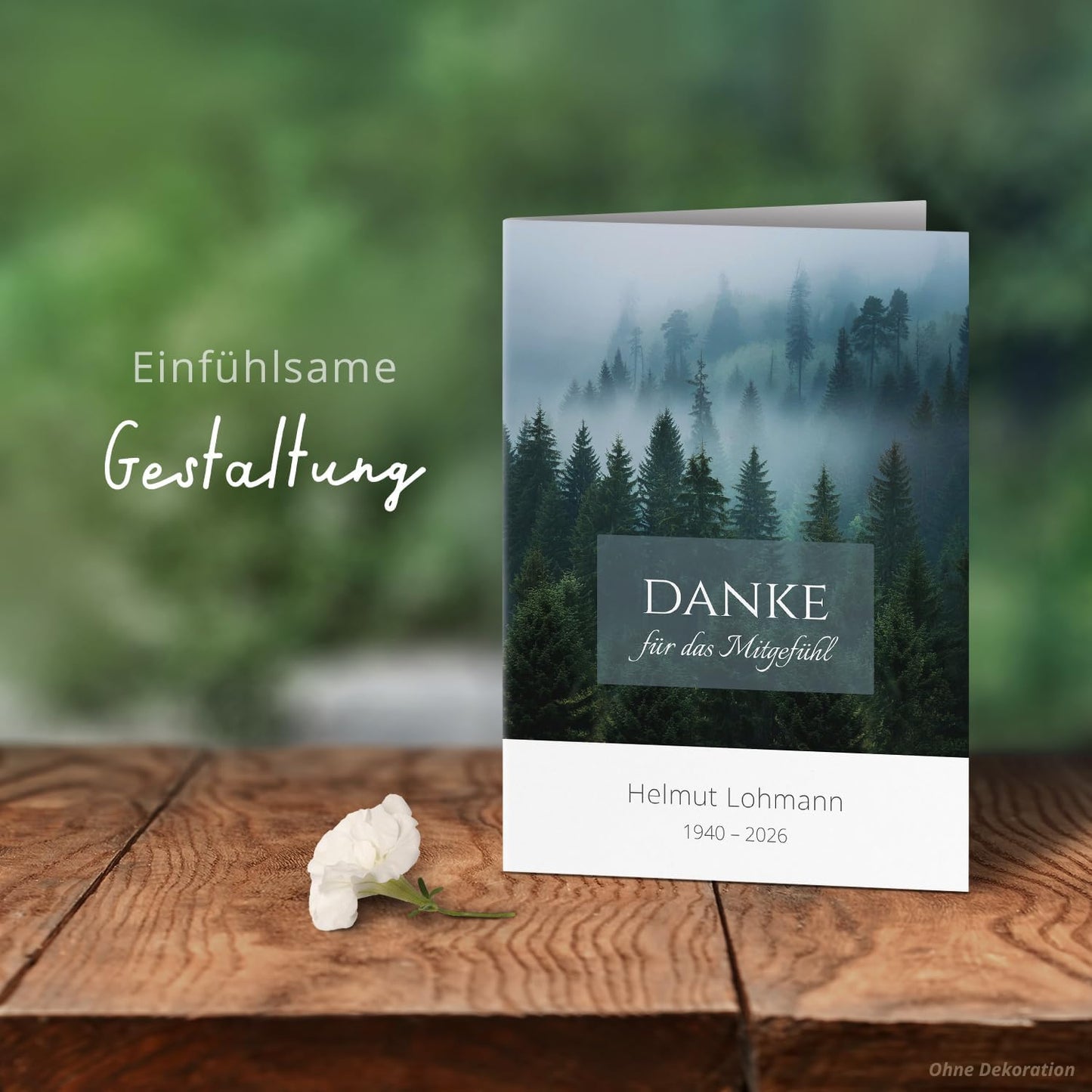 Einladungskarten Manufaktur Hamburg 10 PERSONALISIERTE Trauer Danksagungen Dankeskarten mit eigenem Text und Foto | Individuell anpassbare Trauerkarten mit Briefumschlägen | Karten Design 47