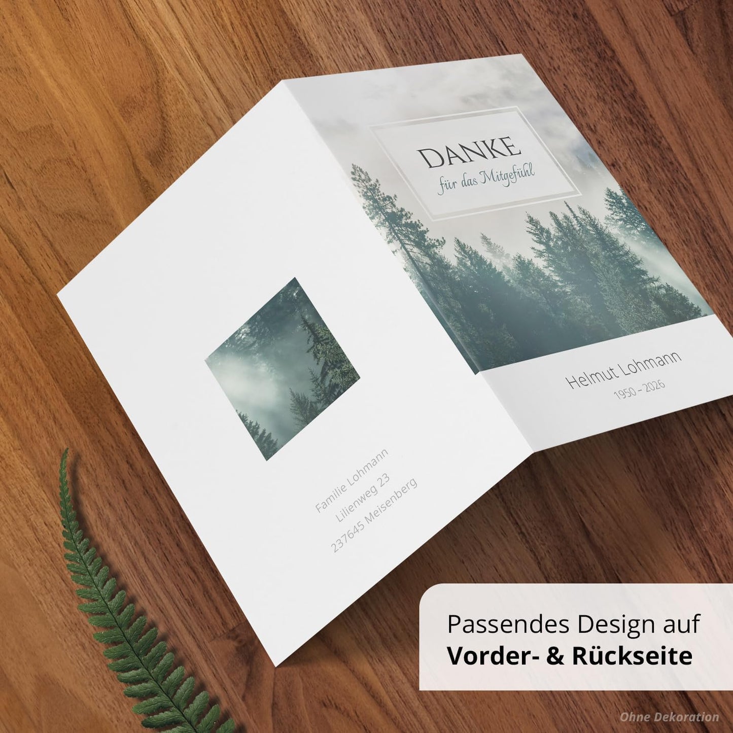 10 PERSONALISIERTE Trauer Danksagungen Dankeskarten mit eigenem Text und Foto | Individuell anpassbare Trauerkarten mit Briefumschlägen | Danke für das Mitgefühl 05