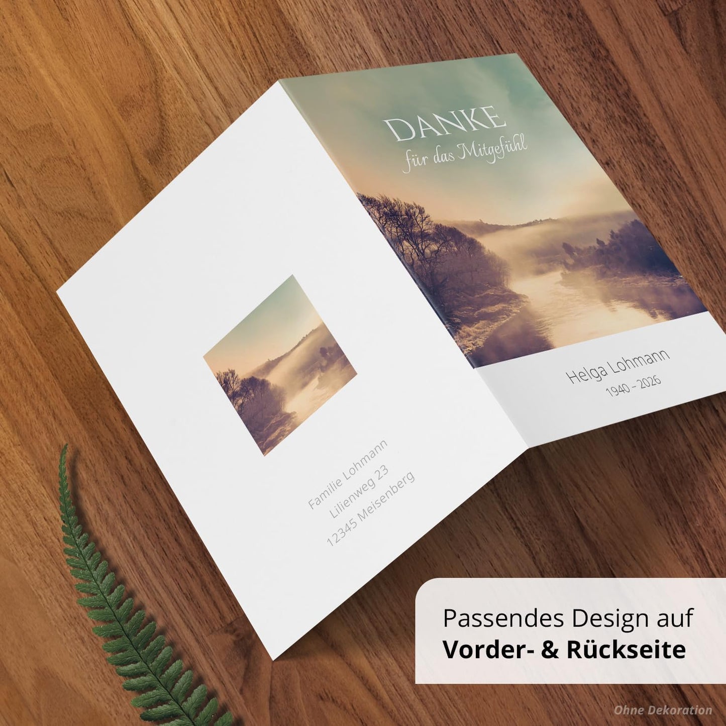 Einladungskarten Manufaktur Hamburg 10 PERSONALISIERTE Trauer Danksagungen Dankeskarten mit eigenem Text und Foto | Individuell anpassbare Trauerkarten mit Briefumschlägen | Karten Design 45