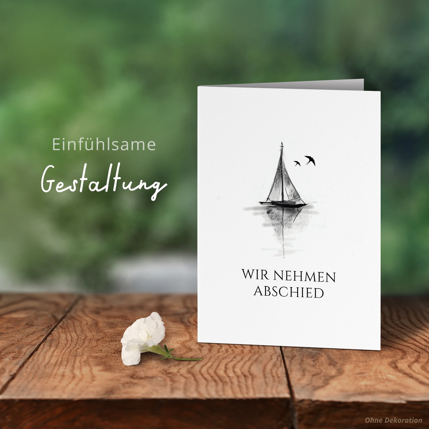 Trauerkarte "Segelboot"