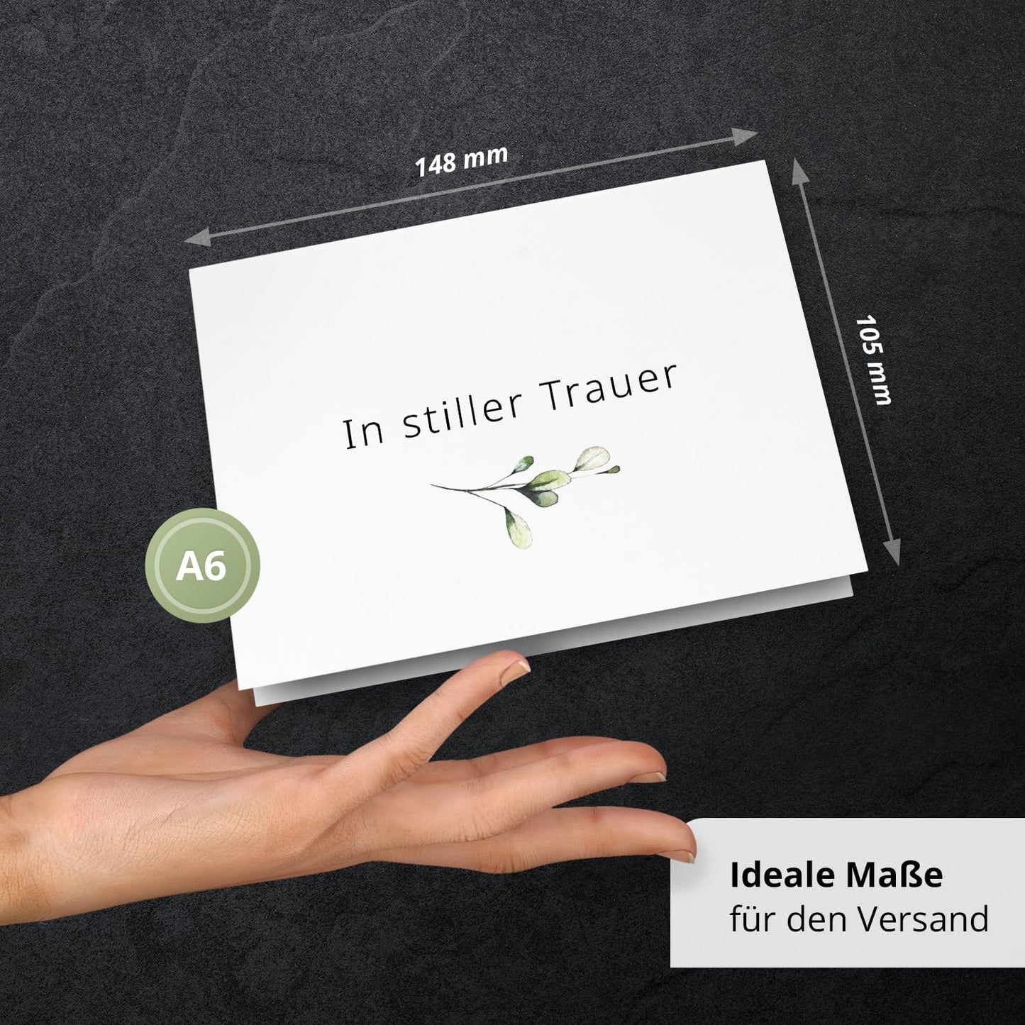 10 Trauerkarten mit Umschlag – Einladung zur Beerdigung oder Trauerfeier | Abschied | Hochwertige Klappkarten zur Todesanzeige