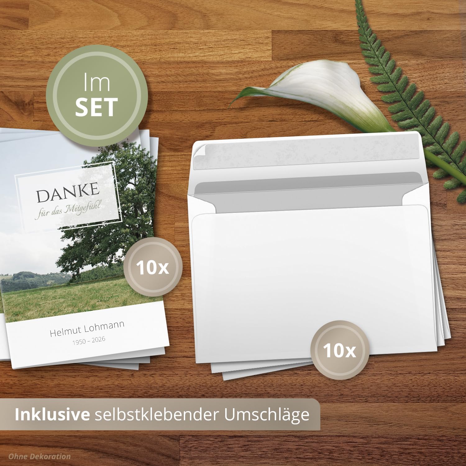 10 PERSONALISIERTE Trauer Danksagungen Dankeskarten mit eigenem Text und Foto | Individuell anpassbare Trauerkarten mit Briefumschlägen | Danke für das Mitgefühl 04